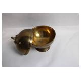 Vintage Solid Brass Container with Decorative Lid