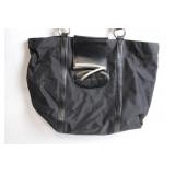 Capriori Black Tote Bag with Silver Detail