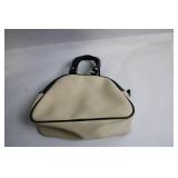 Vintage Two-Tone Handbag with Black Handles