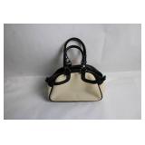 Vintage Two-Tone Handbag with Black Handles