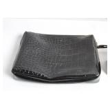 Set of 2 Black Handbags with Crocodile Texture and Smooth Finish