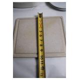 Collection of Ceramic Baking Dishes and Cutting Board