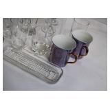 Assorted Collection of Glassware and Ceramic Mugs