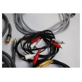 Assorted High-Quality HDMI and RCA Audio Video Cables with Wooden Poker Chip Holder Set