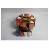 Assorted High-Quality HDMI and RCA Audio Video Cables with Wooden Poker Chip Holder Set