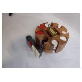 Assorted High-Quality HDMI and RCA Audio Video Cables with Wooden Poker Chip Holder Set