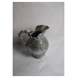 Antique Silver Plate Pitcher with Grape Vine Design