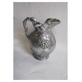 Antique Silver Plate Pitcher with Grape Vine Design