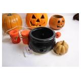 Halloween Pumpkin Decoration Set with Electric Warmer
