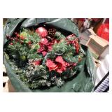 Large Christmas Wreath with Ornaments and Storage Bag