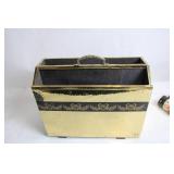 Vintage Brass Magazine Holder with Handle