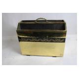 Vintage Brass Magazine Holder with Handle