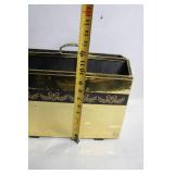 Vintage Brass Magazine Holder with Handle