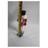 11-Inch Wooden Nutcracker Soldier in Red and Blue Uniform