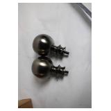 Set of 2 Metal Curtain Rod Finials in Satin Finish