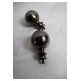 Set of 2 Metal Curtain Rod Finials in Satin Finish