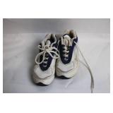 Pair of Nike Athletic Shoes, Size US 7.5, White and Blue