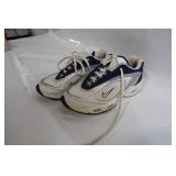 Pair of Nike Athletic Shoes, Size US 7.5, White and Blue