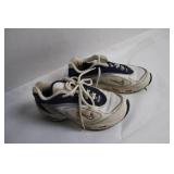 Pair of Nike Athletic Shoes, Size US 7.5, White and Blue