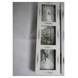 Distressed White Tabletop Tri-Fold Photo Frame