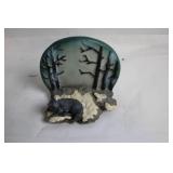 Decorative Bear Figurine with Forest Backdrop