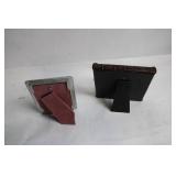 Set of 2 Decorative Photo Frames - Metal Golf and Brown Leather