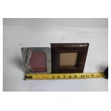 Set of 2 Decorative Photo Frames - Metal Golf and Brown Leather