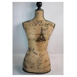 Vintage Parisian Print Dress Form Mannequin