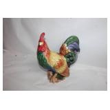 Colorful Ceramic Rooster Figurine - 12" Tall