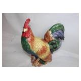Colorful Ceramic Rooster Figurine - 12" Tall