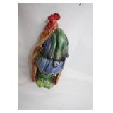 Colorful Ceramic Rooster Figurine - 12" Tall