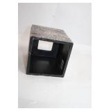 Square Crackled Ceramic Vase with Textured Design