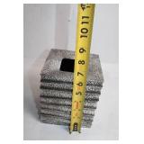 Square Crackled Ceramic Vase with Textured Design