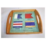 Nautical Flag Signal Design Wooden Serving Tray