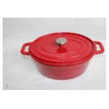Red Enamel Cast Iron Dutch Oven with Lid, 4 Qt