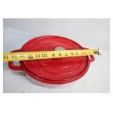 Red Enamel Cast Iron Dutch Oven with Lid, 4 Qt