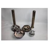 Vintage Collection of Silver-Plated Tableware Including Vases and Serving Dishes