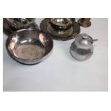 Vintage Collection of Silver-Plated Tableware Including Vases and Serving Dishes