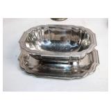 Vintage Collection of Silver-Plated Tableware Including Vases and Serving Dishes