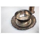 Vintage Collection of Silver-Plated Tableware Including Vases and Serving Dishes