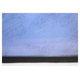 Framed Artwork Signed by Artist, Featuring Coastal Boats and Architecture