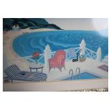 Framed Beach and Ocean Scene Artwork