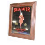 Vintage Beefeater London Distilled Dry Gin Framed Bar Mirror