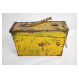 Vintage Metal Ammo Box with Assorted Screwdrivers