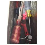 Vintage Metal Ammo Box with Assorted Screwdrivers