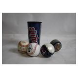 Set of 3 Baseballs and Minnesota Twins Tumbler