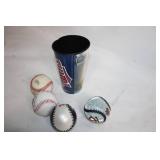 Set of 3 Baseballs and Minnesota Twins Tumbler
