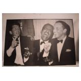 Framed Black and White Photograph of Dean Martin, Sammy Davis Jr., and Frank Sinatra