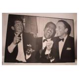 Framed Black and White Photograph of Dean Martin, Sammy Davis Jr., and Frank Sinatra