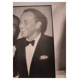 Framed Black and White Photograph of Dean Martin, Sammy Davis Jr., and Frank Sinatra